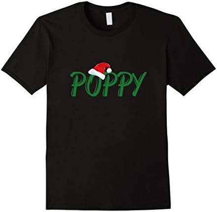 Mens Poppy Christmas Santa Family Matching Pajamas T-Shirt Large Black