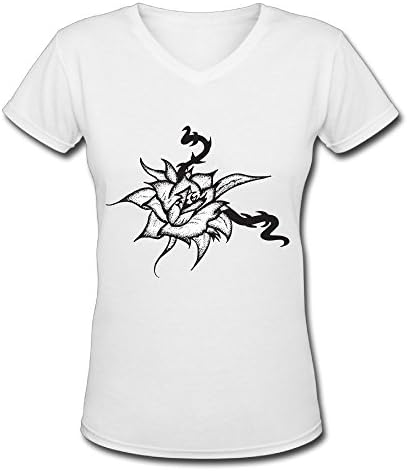 FITaway Hand Holding Red Rose Illustration Gift Design T-Shirt For Women's