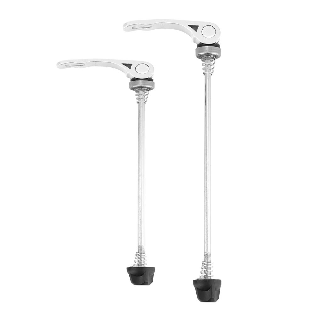 VGEBY1 Bike Skewers Set, Quick Release Shaft 1 Pair Wheel Hub Front Rear Quick Release Lever (Silver)