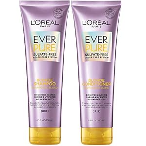 L’Oreal Paris EverPure Blonde Sulfate Free Shampoo and Conditioner for Blonde Hair, 8.5 Ounce (Set of 2)