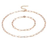 BOUTIQUELOVIN Rose Gold Paperclip Link Chain