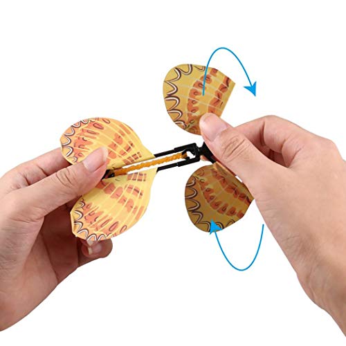 B bangcool Magic Flying Butterflies Rubber Band Powered Funny Wind Up Butterfly Toy Fairy Toy Surprise Gift (6Pcs) - Thumbnail 2