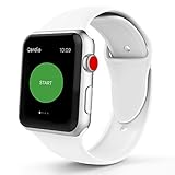 IYOU Sport Band Compatible with Watch Band 38MM 42MM 40MM 44MM, Soft Silicone Replacement Sport Strap Compatible with 2018 Watch Series 4/3/2/1 (White,42MM, M/L)