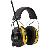 Protear Radio Ear Defenders Hearing Protector Safety Earmuffs, with AM/FM Radio MP3 Compatible, Electronic Noise Reduction Rate 25dB for Working-Yellow