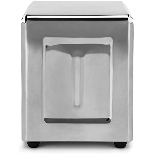 Back of House Ltd. Commercial Spring-Load Stainless Steel Low-Fold Napkin Dispenser for Restaurants, Diners, & Home Use