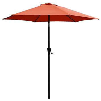 COBANA 7.5Ft Patio Garden Outdoor Market Umbrella with Tilt and Crank Orange