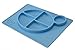 ChooseMyPlate - all-in-one Silicone Placemat with cup holder and nutritional guidelines for babies, toddlers, and kids - BPA free non-slip food divider dinnerware for kids - Color: (Blue)