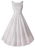 Anni Coco Women's Classy Audrey Hepburn 1950s Floral Lace Vintage Swing Dress
