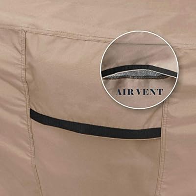 ULTCOVER Rectangular Patio Heavy Duty Table Cover - 600D Tough Canvas Waterproof Outdoor Dining Table and Chairs General… 41X gDqnzgL