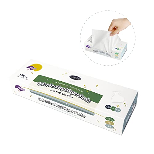 Deefre Odor Sealing Disposable Diaper Bags XS/300 Count Diaper Sacks Scented Diaper Trash Bags Large Capacity Diaper Disposal or Pet Waste Bags