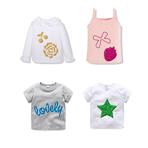 Newcomdigi 6 Sheets Glitter Heat Transfer Vinyl, Adhesive Vinyl Glitter Sparkle Vinyl Sheets Glow Fine Particles A4 Size