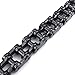 KONOV Mens Stainless Steel Bracelet, Heavy Wide Biker, Black