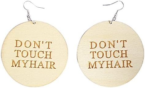 Don't Touch My Hair Earrings/Natural Hair Earrings/African American Woman Earring/Wood Jewelry