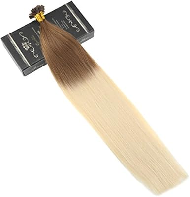 Ugeat 60cm Pre Bonded Extensiones de Cabello Humano Remy #6/613 ...