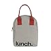 Fluf Zipper Lunch Bag, Organic Cotton (Burgundy Zip)