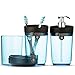 Crippa 4-Piece Turquoise Bathroom Accessories | Bathroom Accessory Set Essentials | Includes Pump Bottle Dispenser, Toothbrush Holder, Tumbler, and Soap Dish | Decorative Bathroom Soap Dispenser Set