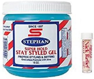 Stephan Super Hold Stay Styled Gel 16 oz with Nick Relief Powder