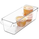 mDesign Storage Container for Mini Fridge, Kitchen, Refrigerator, Freezer, Pantry, Cabinets - Clear