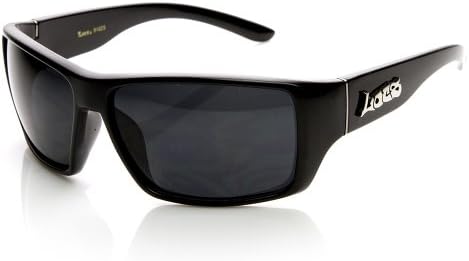 Official Locs Hardcore Shades Large Square Wrap Sunglasses (Shiny-Black)