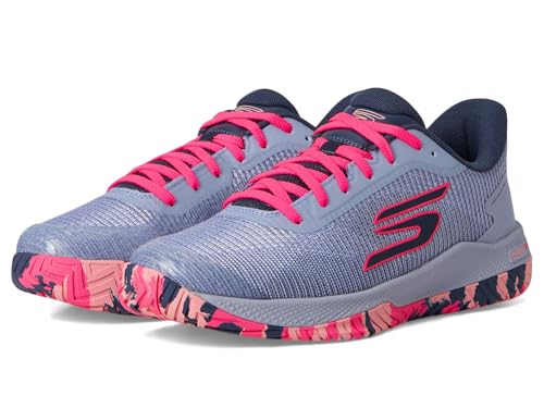 Skechers Women's Pickleball Viper Court Pro 2.0 Sneaker, Gray/Lavender, 7.5 Med…