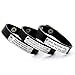 MIKINI Set of 3 Womens Silver Plated Alloy Metal Bracelets Engraved Message Motivational Inspirational Words Round Charm Pendant Adjustable Bracelets (Leather)