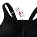 Newlashua Women's High Support Push Up Zip Front Close Padded Sports Bra M Black