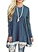 Sanifer Women Lace Long Sleeve Tunic Top Blouse (XX-Large, Blue)
