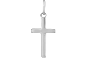 Mystigrey Cross Pendant for Men and Women in 18K Gold Plated or 925 Sterling Silver Plated Rhodium I Size Small, Medium, Large I Gold Cross Necklace for Women I Silver Cross Necklace for Boys I Religious Gifts for Women I Baptism Gifts for Girls Boys