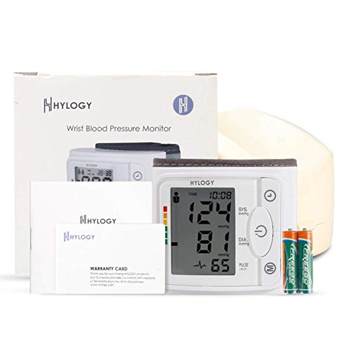 Blood Pressure Monitor HYLOGY Clinically Accurate Automatic Wrist Blood Pressure Cuff Monitor 2 * 120 Memory Storage FDA CE RoHS Approved