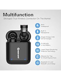 Auriculares inalámbricos Bluetooth Bluetooth 5.0 Auto emparejamiento auriculares inalámbricos Bluetooth con funda de carga