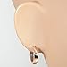 Stainless Steel Curved Face Round Hoop Earrings Polish Rose Gold 20mm