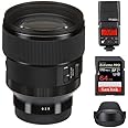 Sigma 85mm f/1.4 DG DN Art Lens for Sony E | Full-Frame Format with Five SLD Elements, One Aspherical Element, and Four HR Elements, Godox TT350S Flash, 64GB Extreme PRO UHS-I SDXC Memory Card