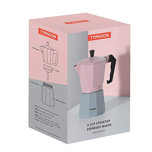 Typhoon Cafe Concept 1401.795 Espressokocher für 6 Tassen, Pink / Grau – Bild 3