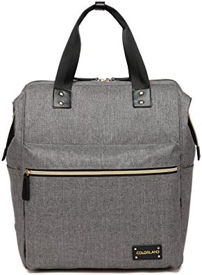 Wide open Diaper Bag Travel Diaper Backpack with Changing Pad Grey