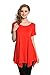 LARACE Short Sleeve Shirts for Womens Plus Size Tops Casual Summer Clothes Asymmetrical Tunic Blouses(Red 3X)