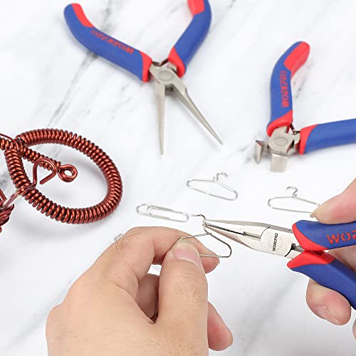 WORKPRO W001305 Mini Precision Pliers Set, Jewellery Pliers, 5 Pieces