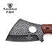 Snake Eye Tactical Heavy Duty Fixed Blade Cleaver Razor Style Hunting Knife w/Nylon Sheath (Black)
