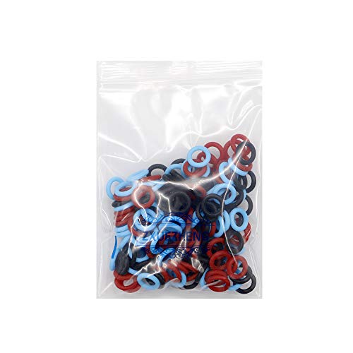 ZXUEZHENG 150 Pack Elasticity Silicone Soft Stitch Ring Markers for Knitting Crochet Etc, (Small Size for Needle Sizes 0-8, Red, Blue, Black)