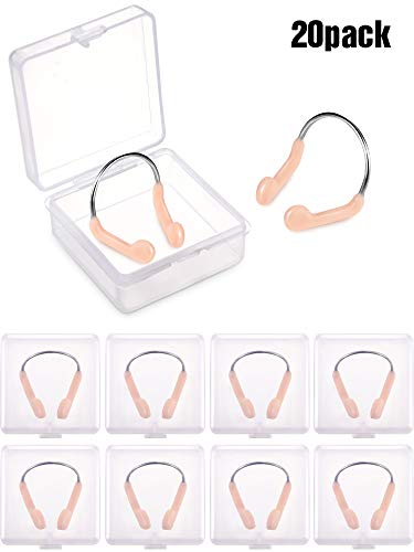 image for Pelopy Swimming Nose Clips Silicone Nose Plugs Nose Protector with Ste