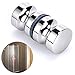 Sumnacon Stainless Steel Shower Glass Door Knobs, Modern Elegant Bathroom Round Back-to-Back Shower Door Handle Pull Knobs for 0.16