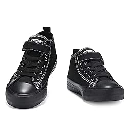 Fefoe Kids All Black Canvas Walking Shoes Kids