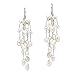 Striking Waterfall Cultured Freshwater White Pearl .925 Sterling Silver Dangle Earrings