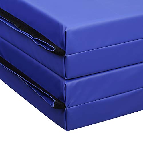 ZENOVA Extra Thick 4'' (10cm) Gymnastics Landing Mat Heavy Duty Folding Gymnastic Mat 8 FT Thick Surface Tumbling Mats - Thumbnail 5