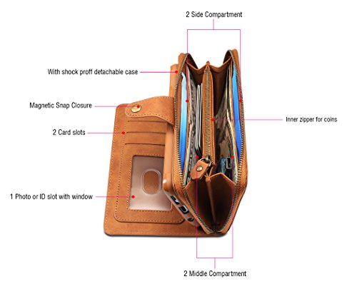 image for Spaysi Samsung Galaxy S9 Plus Zipper Wallet Case for Women Handbag S9 