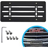 Front Bumper License Plate Bracket for GMC 2000-2026, Plate Holder Set w 6 Unique Screw Bolts & Wrench Kit, License Tag Mounting Kit, Quality Plate Holders, Premium Car & Truck Accessories