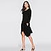 WearLove Women Asymmetrical Loose Long Sleeve Pockets Tunic Shirt Dress Black 2XL