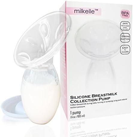 Milkelle NEW Silicone Breastmilk Collection Pump for Breastfeeding, 100% Food Grade BPA-Free Silicone (Manual Breast pump)