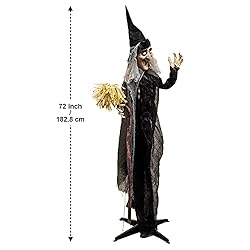 JOYIN 72" Halloween Animated Standing Talking Witch