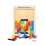 Zoostliss Early Education Colorful Wooden Tangram Brain Tetris Block Intelligence Puzzle for Preschool Children Playing