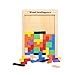 Zoostliss Early Education Colorful Wooden Tangram Brain Tetris Block Intelligence Puzzle for Preschool Children Playing
